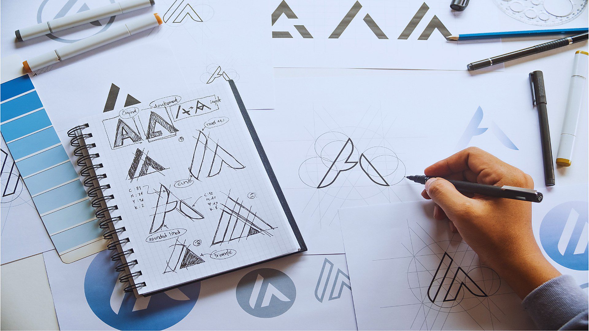 Brand identity logo design and color palette guidelines for small business branding services by Visible Digital Media